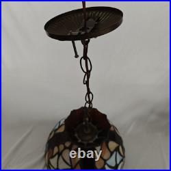 Vintage Rustic Slag Glass Hanging Swag Lamp