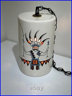 Vintage SW Kachina Swag Lamp MCM Yankee Doodle Dandee Ceramic Hanging Light
