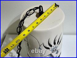 Vintage SW Kachina Swag Lamp MCM Yankee Doodle Dandee Ceramic Hanging Light