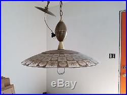 Vintage Saucer Chandelier Hanging Fixture Atomic Sputnik Danish Light Mid Centur