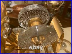 Vintage Scandinavian Modern Style Brass Acryllic Glass Hanging Lamp