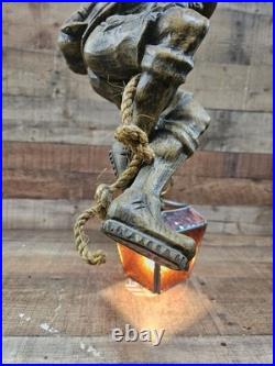 Vintage Sculptural Bavarian Swiss Mountain Climber Hanging Pendant Lamp c1970s