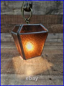 Vintage Sculptural Bavarian Swiss Mountain Climber Hanging Pendant Lamp c1970s