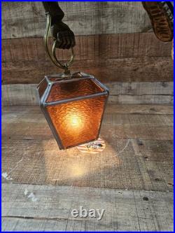 Vintage Sculptural Bavarian Swiss Mountain Climber Hanging Pendant Lamp c1970s