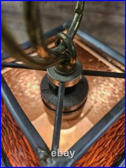 Vintage Sculptural Bavarian Swiss Mountain Climber Hanging Pendant Lamp c1970s