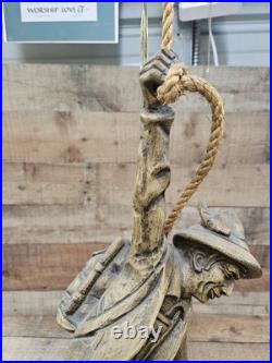 Vintage Sculptural Bavarian Swiss Mountain Climber Hanging Pendant Lamp c1970s