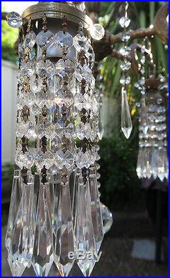 Vintage Serpent fish Brass Bronze hanging lantern glass Chandelier crystal lamp