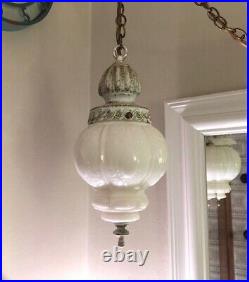 Vintage Shabby Chic, Double Swag Hanging Globe Light Fixture