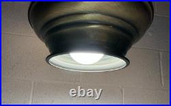 Vintage Slag Glass Hanging Oil Light Fixture Brass Tone Swag Hurricane Lamp