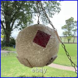Vintage Spaghetti Retro Swag Lamp MCM Hanging Spun Lucite Red Rock Candy 12