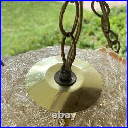 Vintage Spaghetti Retro Swag Lamp MCM Hanging Spun Lucite Red Rock Candy 12