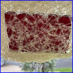 Vintage Spaghetti Retro Swag Lamp MCM Hanging Spun Lucite Red Rock Candy 12