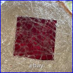 Vintage Spaghetti Retro Swag Lamp MCM Hanging Spun Lucite Red Rock Candy 12