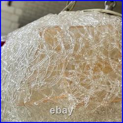 Vintage Spaghetti Retro Swag Lamp MCM Hanging Spun Lucite Red Rock Candy 12