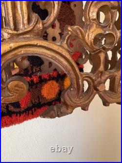 Vintage Spanish Revival Gothic Gold Swag Lamp Light MCM