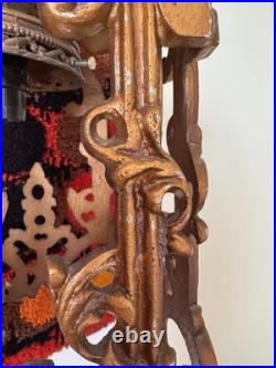 Vintage Spanish Revival Gothic Gold Swag Lamp Light MCM