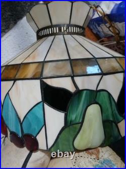 Vintage Stained Glass Hanging Lamp Tiffany Style 16 Fruit Pendant Light