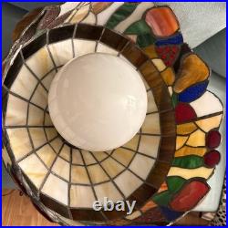 Vintage Stained Glass Hanging Lamp Tiffany Style 16 Fruit Pendant Light