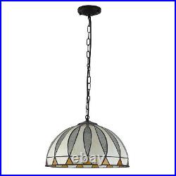 Vintage Stained Glass Hanging Pendant Light Fixture Tiffany Style Ceiling Lamp