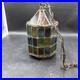 Vintage Stained Glass Light Fixture Denmark Arts and Crafts Style Swag MCM