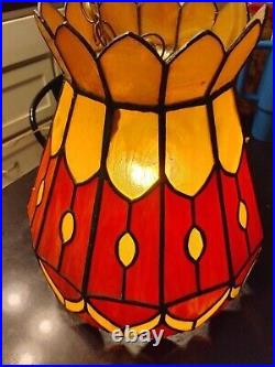 Vintage Stained Glass Light Hanging Lamp Beautiful Design