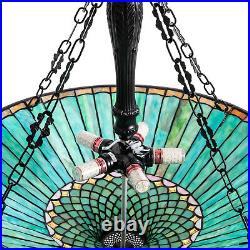 Vintage Stained Glass Pendant Lamp Tiffany Style Ceiling Fixture Hanging Light