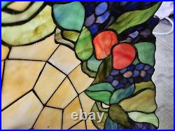 Vintage Stained glass/acrylic NO GLASS Hanging Pendant Lamp Tiffany Style Fruit