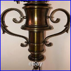 Vintage Stiffel Ceiling Hanging Hollywood Regency Brass Swag Lamp Light Fixture