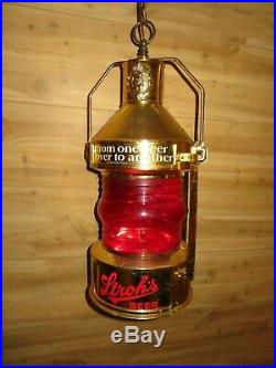 Vintage Stroh's Beer Hanging Motion lamp lighted beer sign Nautical boat lamp