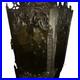 Vintage Style Black Metal & Amber Glass Hanging Swag Lamp, 1-Light White
