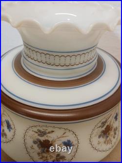 Vintage Swag Chandelier Lamp 70s Quoizel Blue Floral Hanging Light