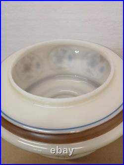 Vintage Swag Chandelier Lamp 70s Quoizel Blue Floral Hanging Light