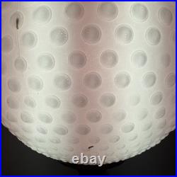 Vintage Swag Hanging Globe Light Fixture Hobnail Milk Glass & Brass MCM Plugs In