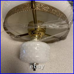 Vintage Swag Hanging Lamp Milk Glass Globe Lighting Light Unique Style Brass