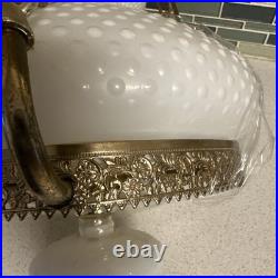 Vintage Swag Hanging Lamp Milk Glass Globe Lighting Light Unique Style Brass