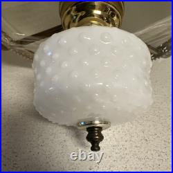 Vintage Swag Hanging Lamp Milk Glass Globe Lighting Light Unique Style Brass