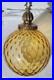 Vintage Swag Hanging Light MCM Yellow Amber Round Glass with Chain Cord