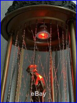 Vintage Swag Hanging Light Rain Oil Nude Lady Goddess Pillar Lamp (metal bowls)