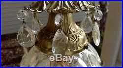Vintage Swag Hanging Pendant Light Lamp Fixture Clear Glass Orb Globe 3 Tier