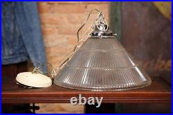 Vintage Swag Lamp Ceiling Light fixture homophone glass shade pendant hanging