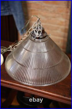 Vintage Swag Lamp Ceiling Light fixture homophone glass shade pendant hanging