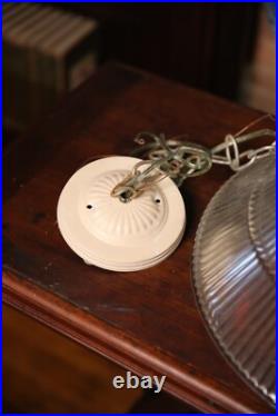 Vintage Swag Lamp Ceiling Light fixture homophone glass shade pendant hanging