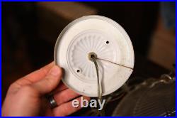 Vintage Swag Lamp Ceiling Light fixture homophone glass shade pendant hanging