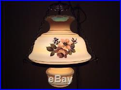 Vintage Swag Light Gone With The Wind Style Hanging Hurricane Lamp Mid Century