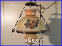 Vintage Swag Light Gone With The Wind Style Hanging Hurricane Lamp Mid Century