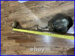 Vintage Swag Smoke Glass MCM Retro Hanging Ceiling Lamp 3 Bulb NL