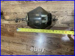 Vintage Swag Smoke Glass MCM Retro Hanging Ceiling Lamp 3 Bulb NL