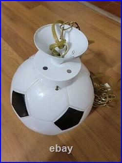 Vintage Taiwan Soccer Ball Glass Globe Hanging Swag Glass Lamplight