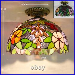 Vintage Tiffany Hanging Ceiling Pendant Lamp Fixture Light Sunflower Rose Grape