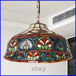 Vintage Tiffany Pendant Light, Colorful Flower Core Glass Lamp, Single Head, New Vintage Tiffany Pendant Light, Colorful Flower Core Glass Lamp, Single Head, New